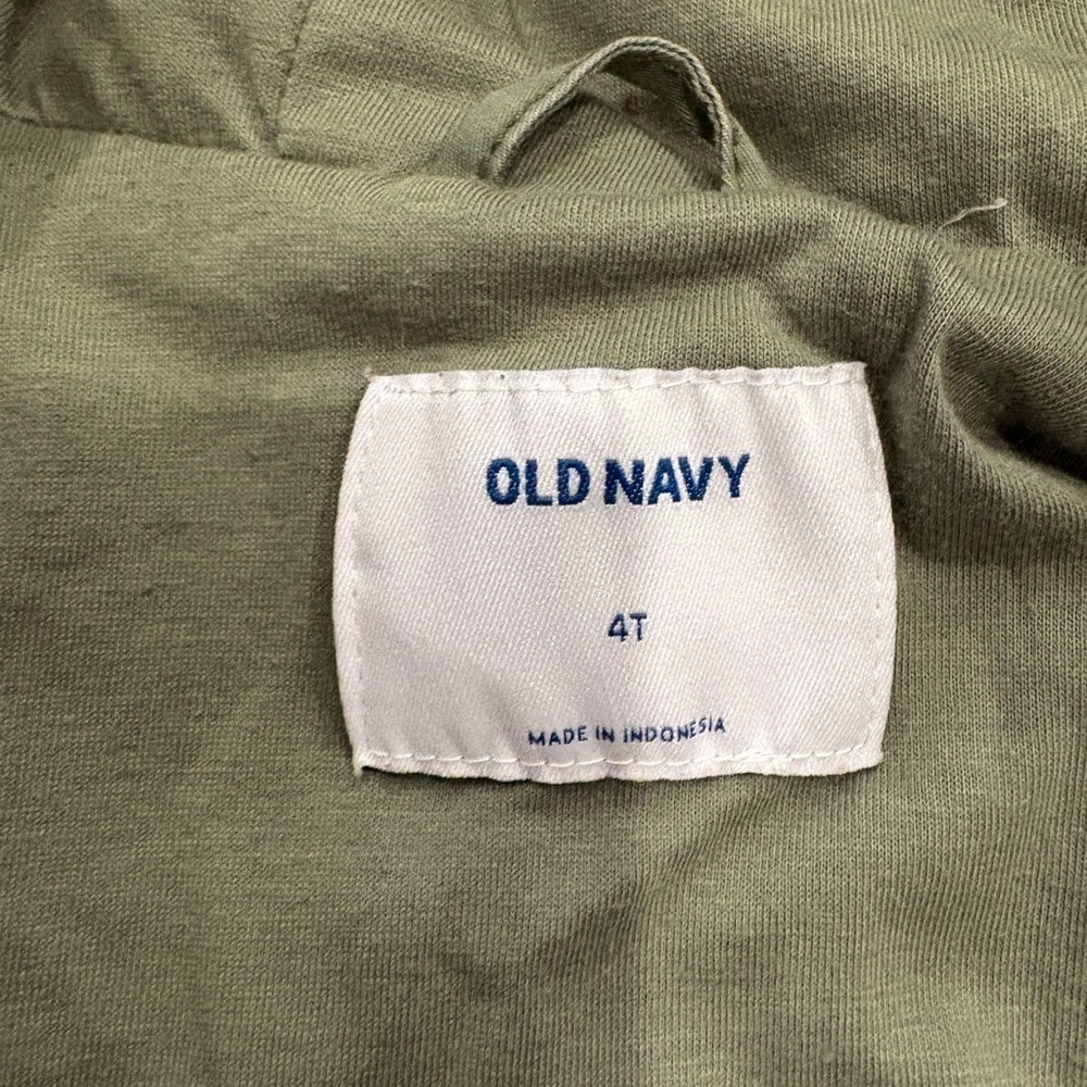 Old Navy Kids Olive Hooded Raincoat - Picture 3 of 5